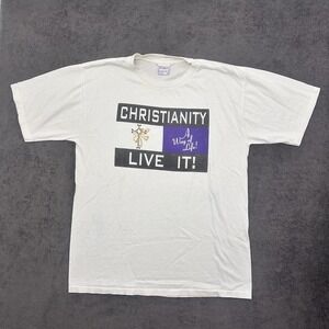 vintage 90s Christian religious white t-shirt size large A WAY OF LIFE!